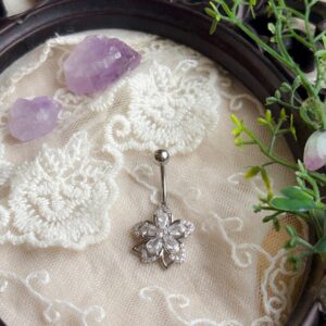 piercings para ombligo de flor grande